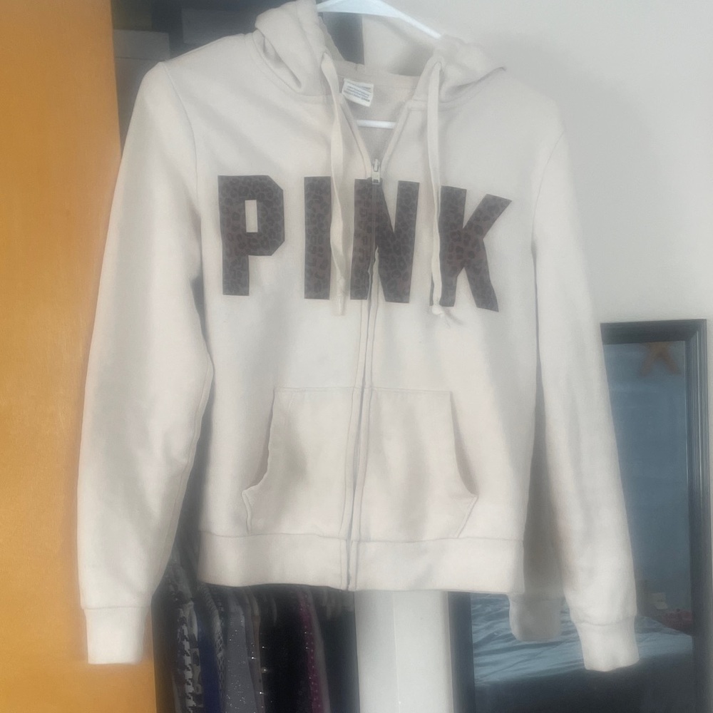 Victoria’s Secret pink leopard zip up hoodie sweatshirt